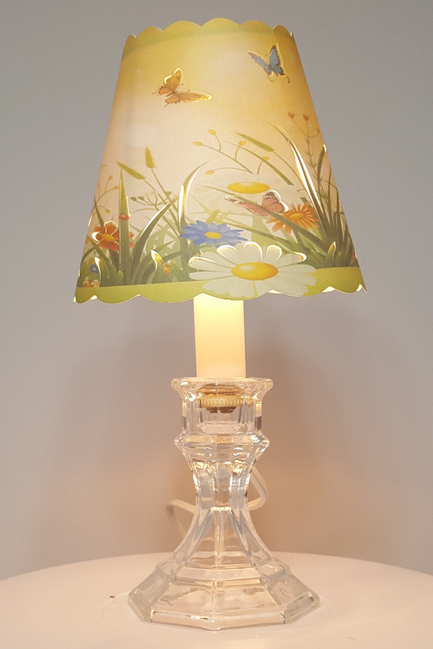 Clear candle holder base