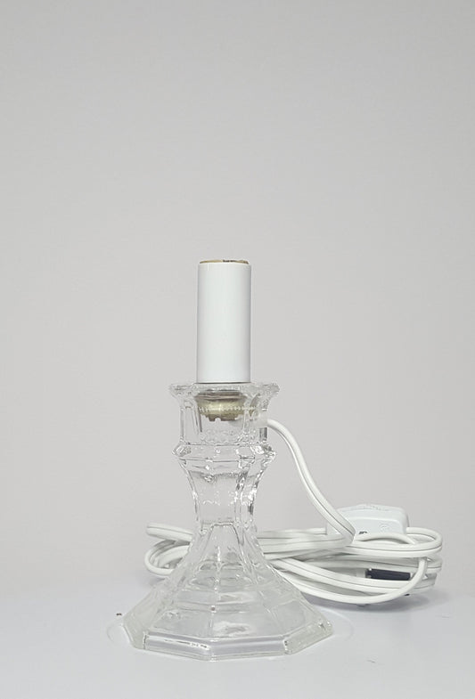 Clear candle holder base